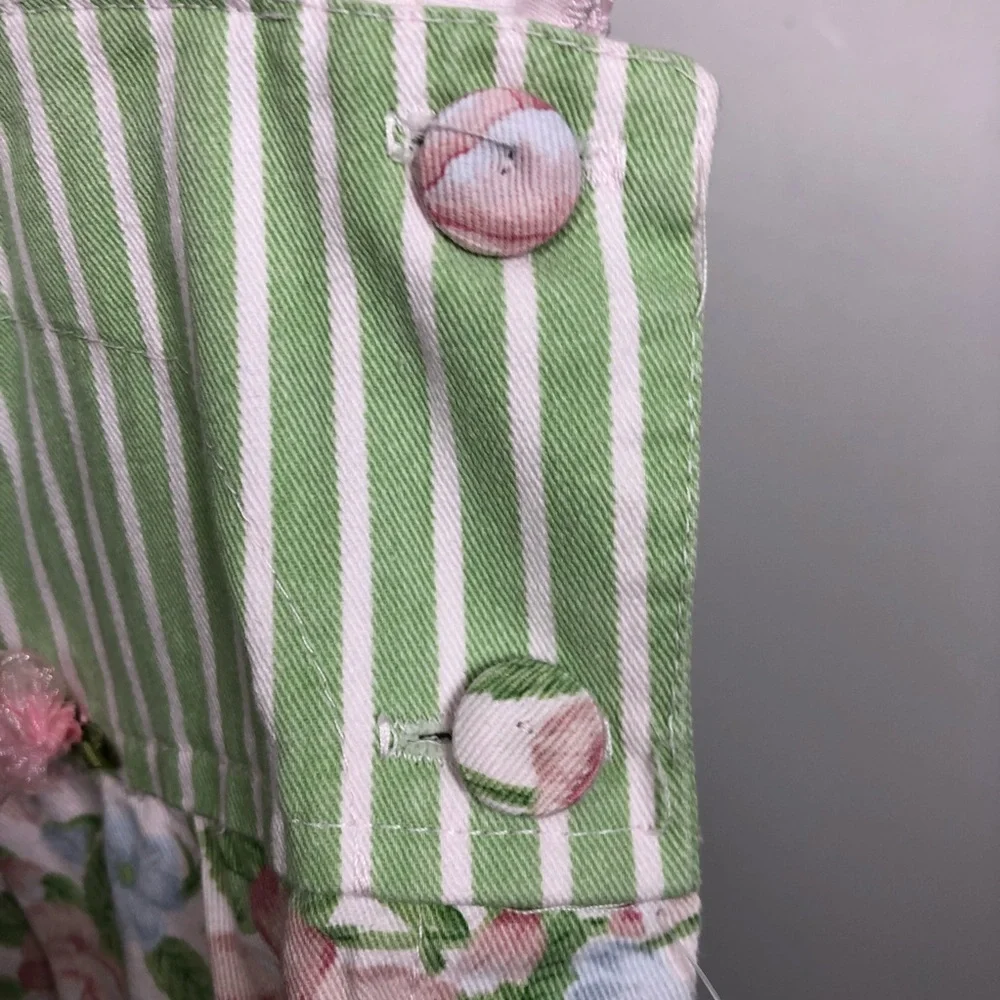 NWT 18-24 Mo Rose Cage Easter Bunny Jumper w Cap Sleeve Tee 2pc‎ Set SPRING